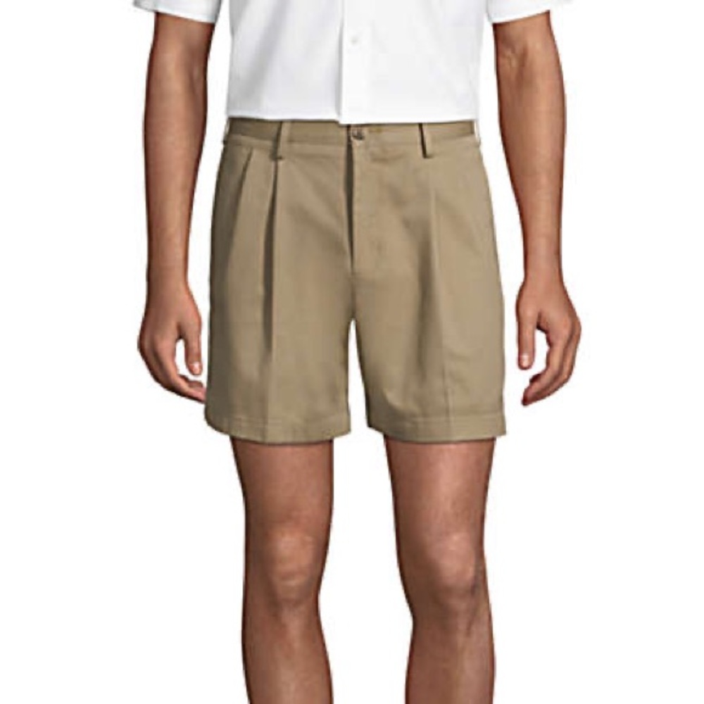 Men’s Khaki Pleated Trouser Shorts